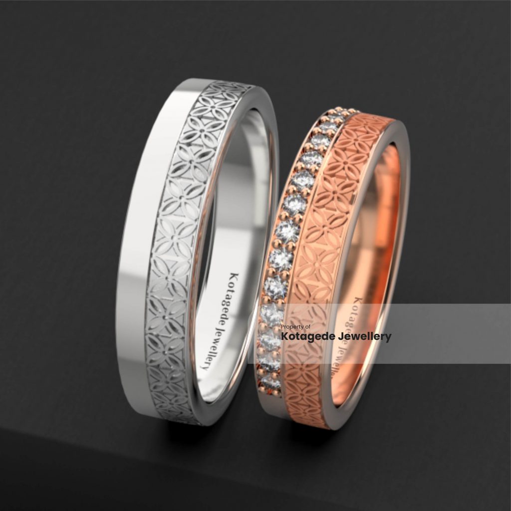 cincin emas rosegold laser batik luxury