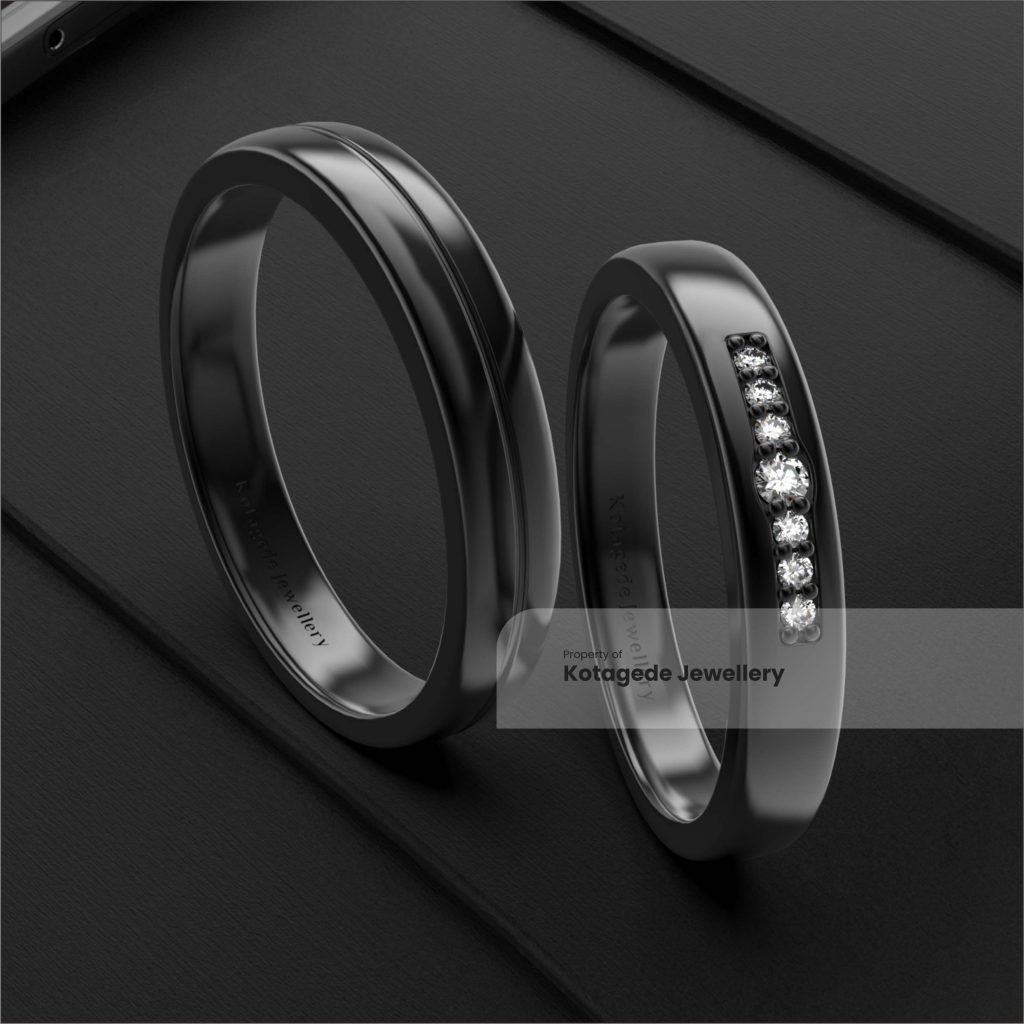 cincin kawin platidium hitam simple