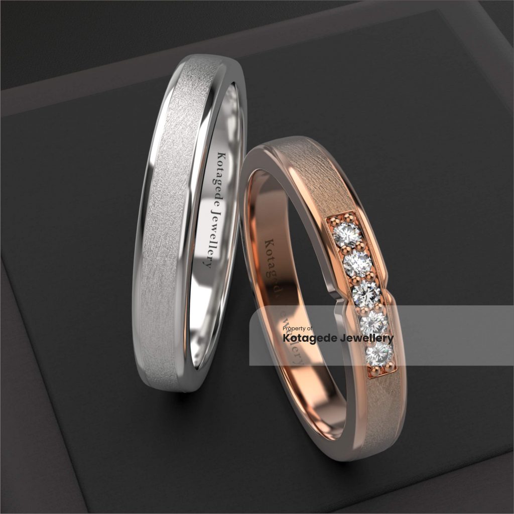 cincin kawin platidium rosegold simple